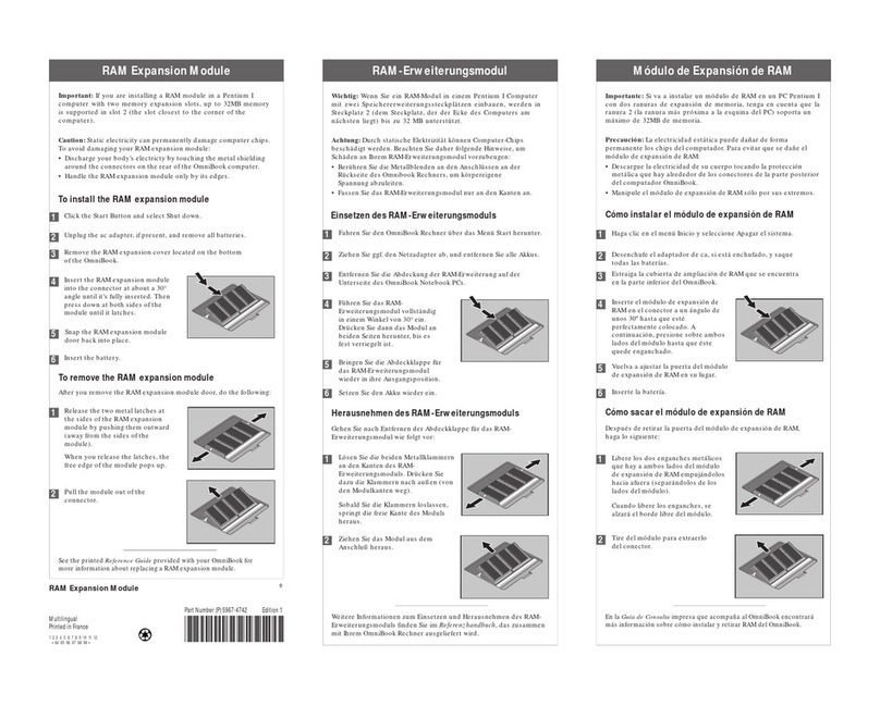 HP OMNIBOOK 4150 Assembly instructions