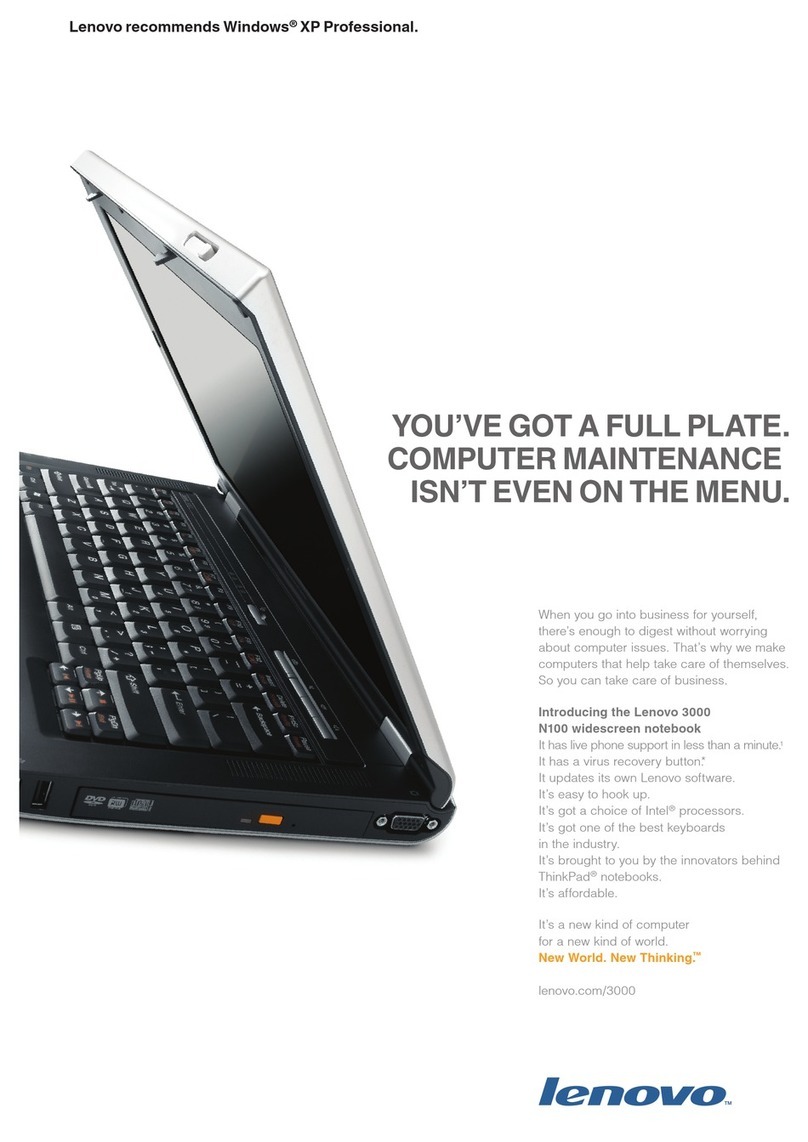 Lenovo 3000 N100 Brochure & specs