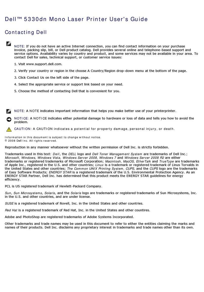 Dell 5330dn - Workgroup Laser Printer B/W User manual