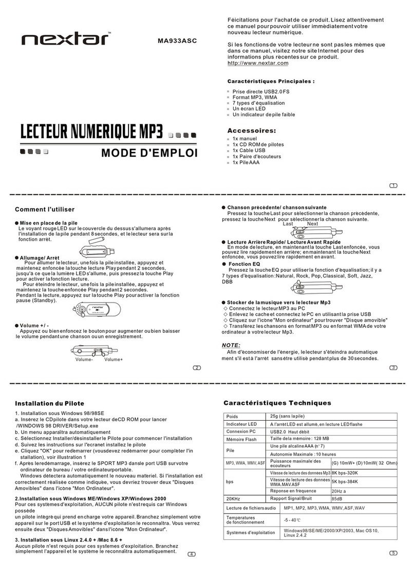 Nextar MA933ASC Mode d'emploi