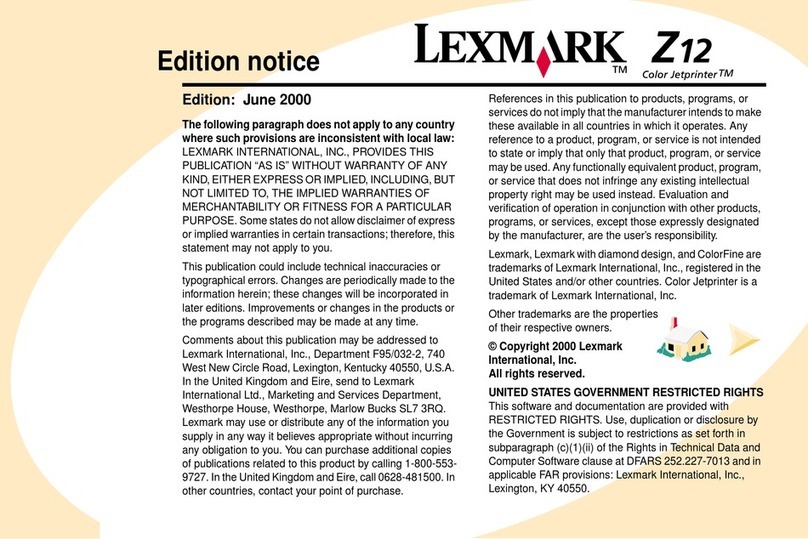 Lexmark Color Jetprinter Z12 User manual