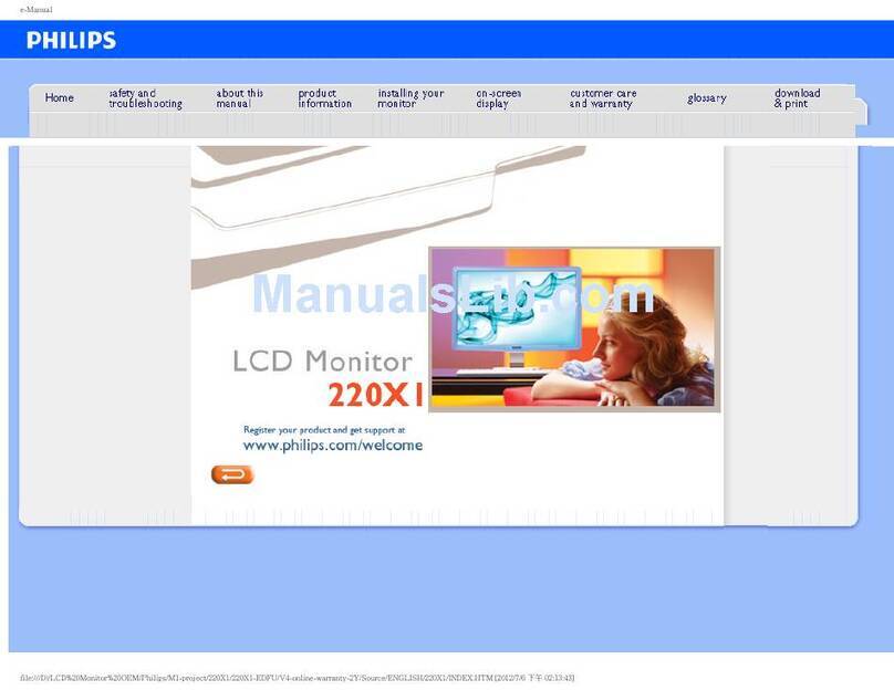 Philips 220X1SW/27 User manual
