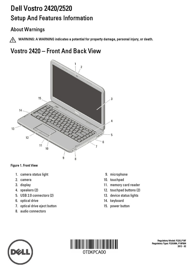 Dell Vostro 2420 Setup and features information