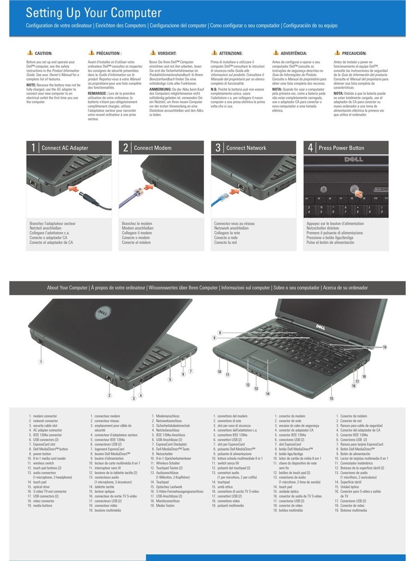 Dell Vostro 1400 Specification sheet