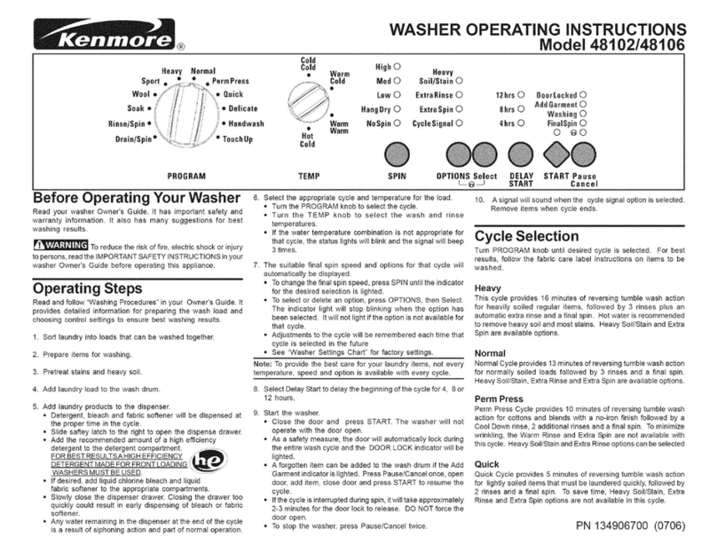 Kenmore 48102 User manual Kenmore 48102 User manual
