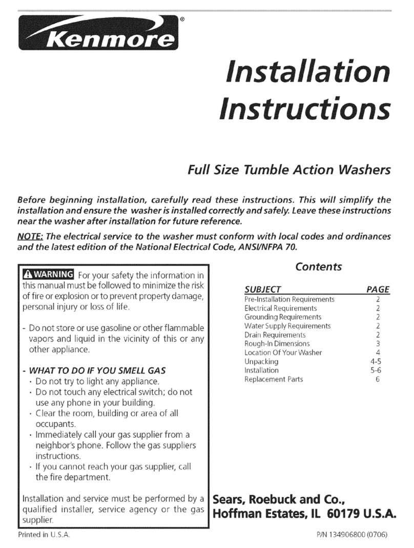 Kenmore 4810 - 3.5 cu. Ft. I.E.C. High-Efficiency... installation instructions