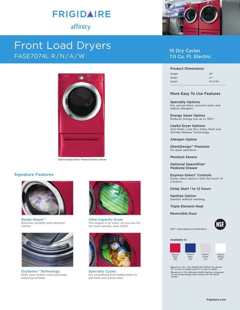 Frigidaire Affinity FASE7074LA Installation instructions