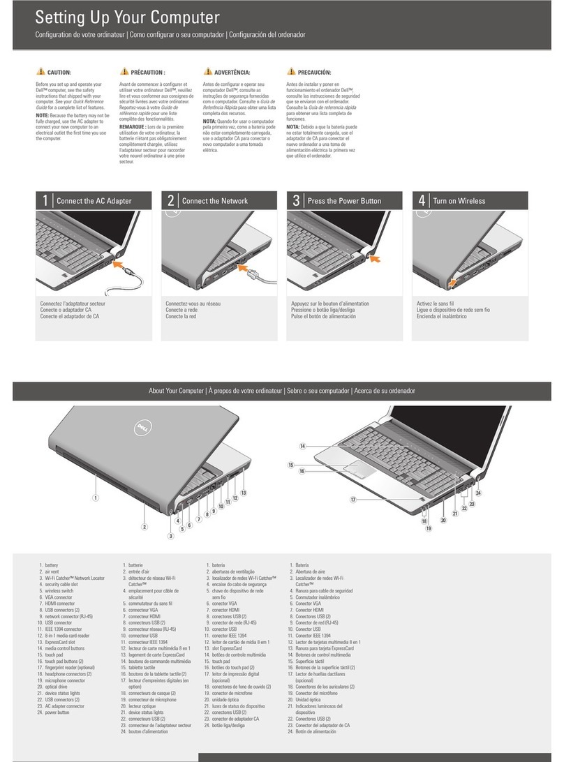 Dell Studio 1735 Quick setup