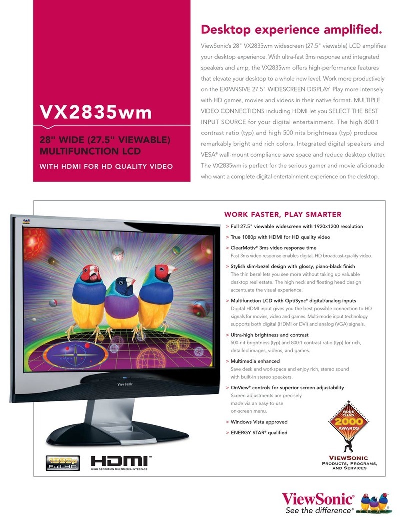 ViewSonic VX2835WM - 28" LCD Monitor User manual