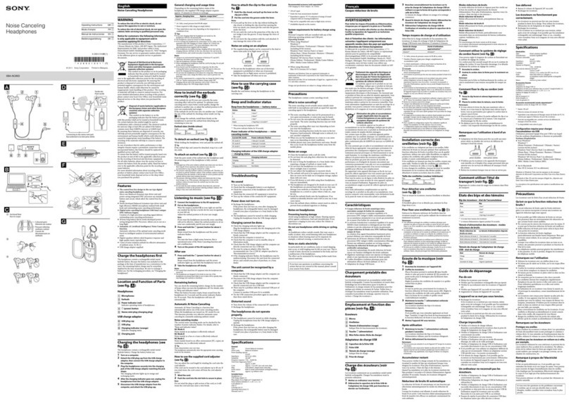 Sony XBA-NC85D operating instructions