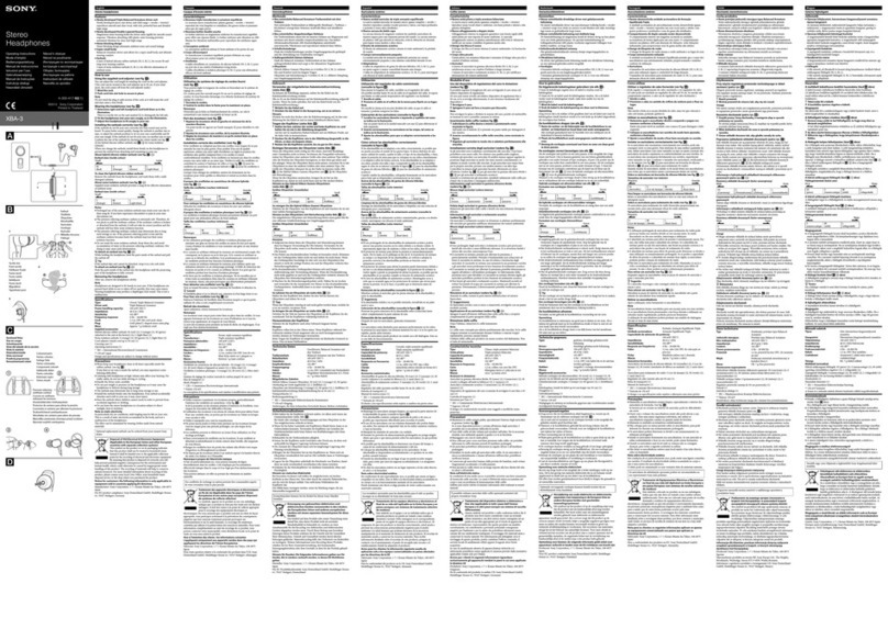 Sony XBA-3 operating instructions