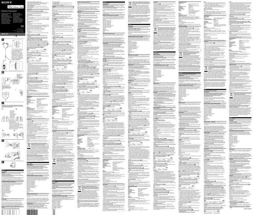 Sony XBA-3IP operating instructions