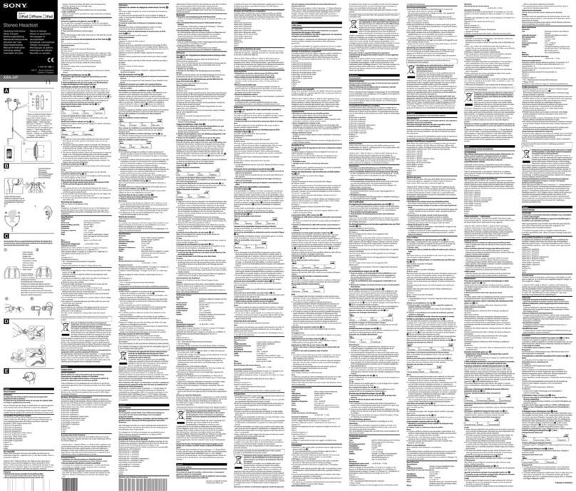 Sony XBA-2IP operating instructions