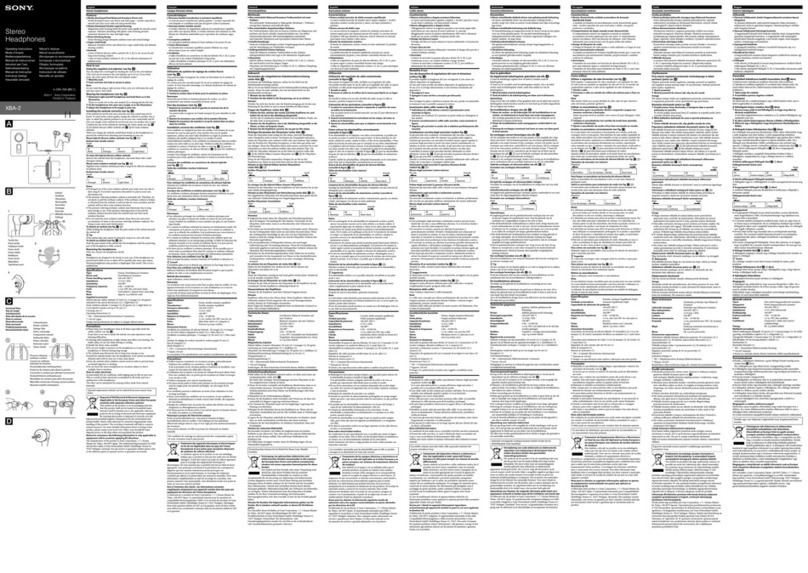 Sony XBA-2 operating instructions