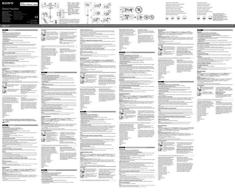 Sony XBA-1IP User manual