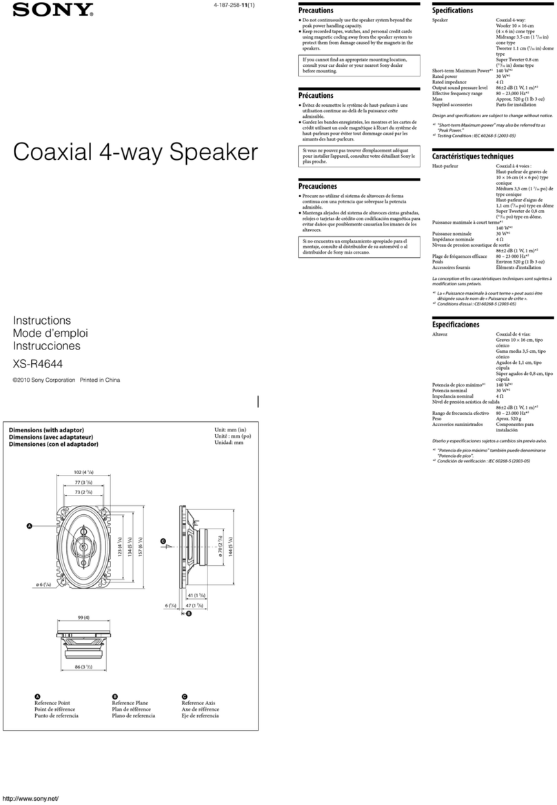 Sony XS-R4644 User manual Sony XS-R4644 User manual