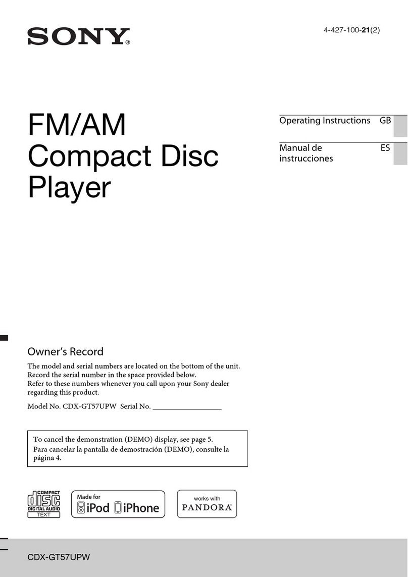 Sony CDX-GT57UPW operating instructions