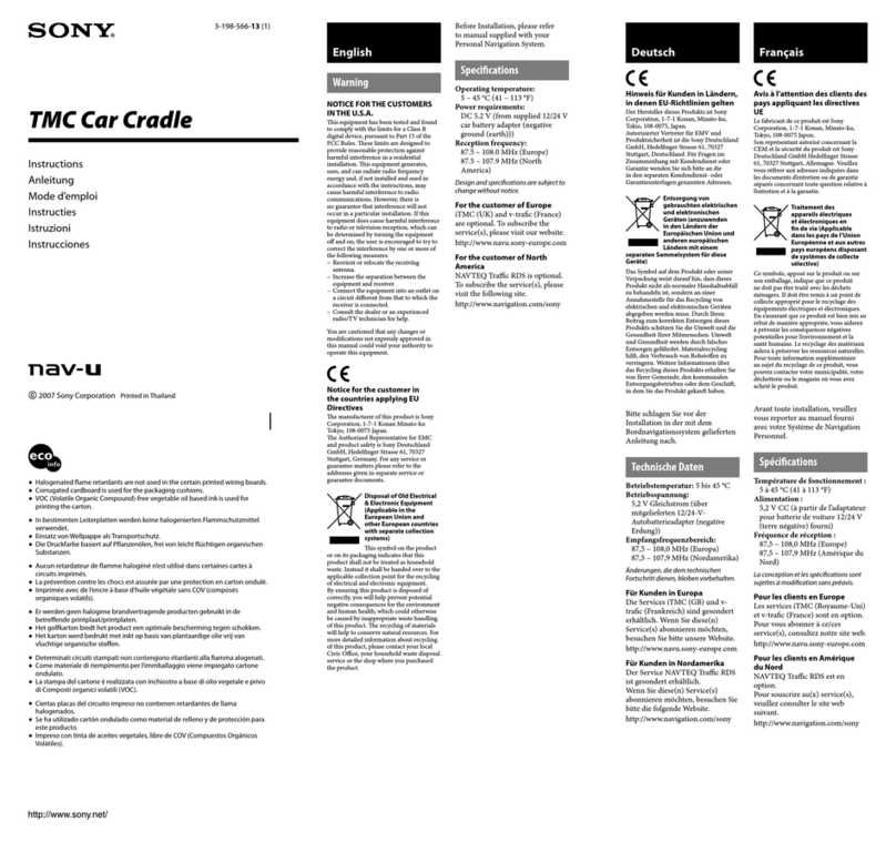 Sony nav-u instructions