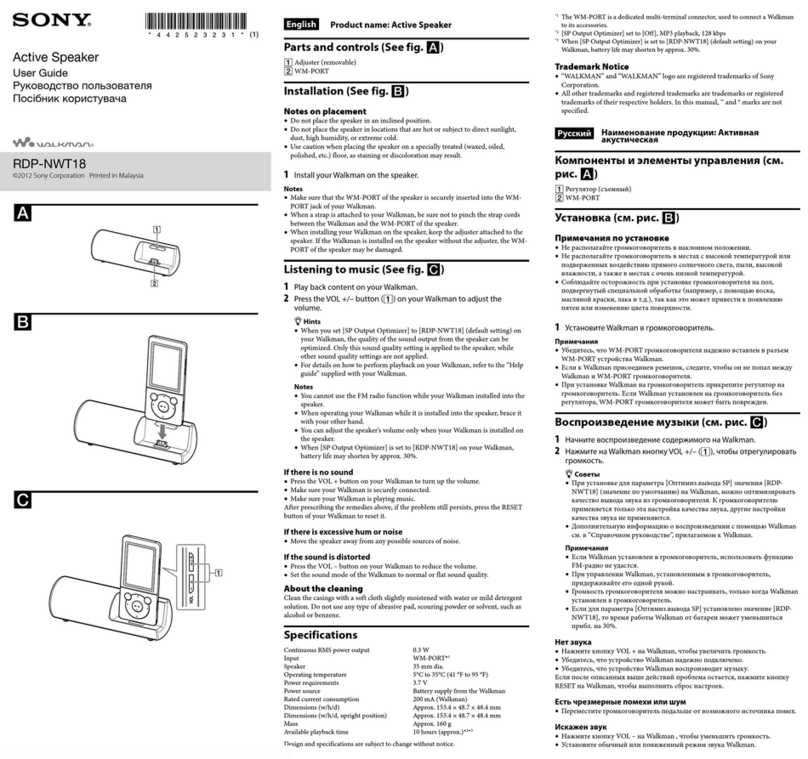 Sony Walkman NWZ-E473K User manual