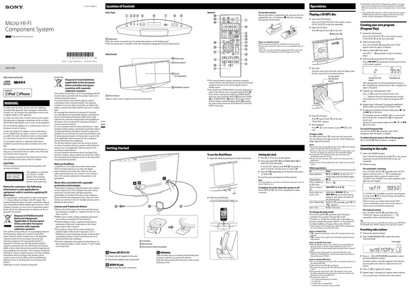 Sony CMT-V10IP User manual