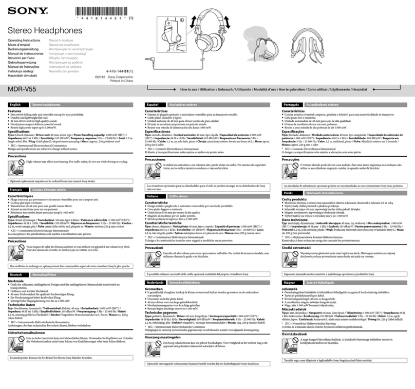 Sony MDR-V55 User manual