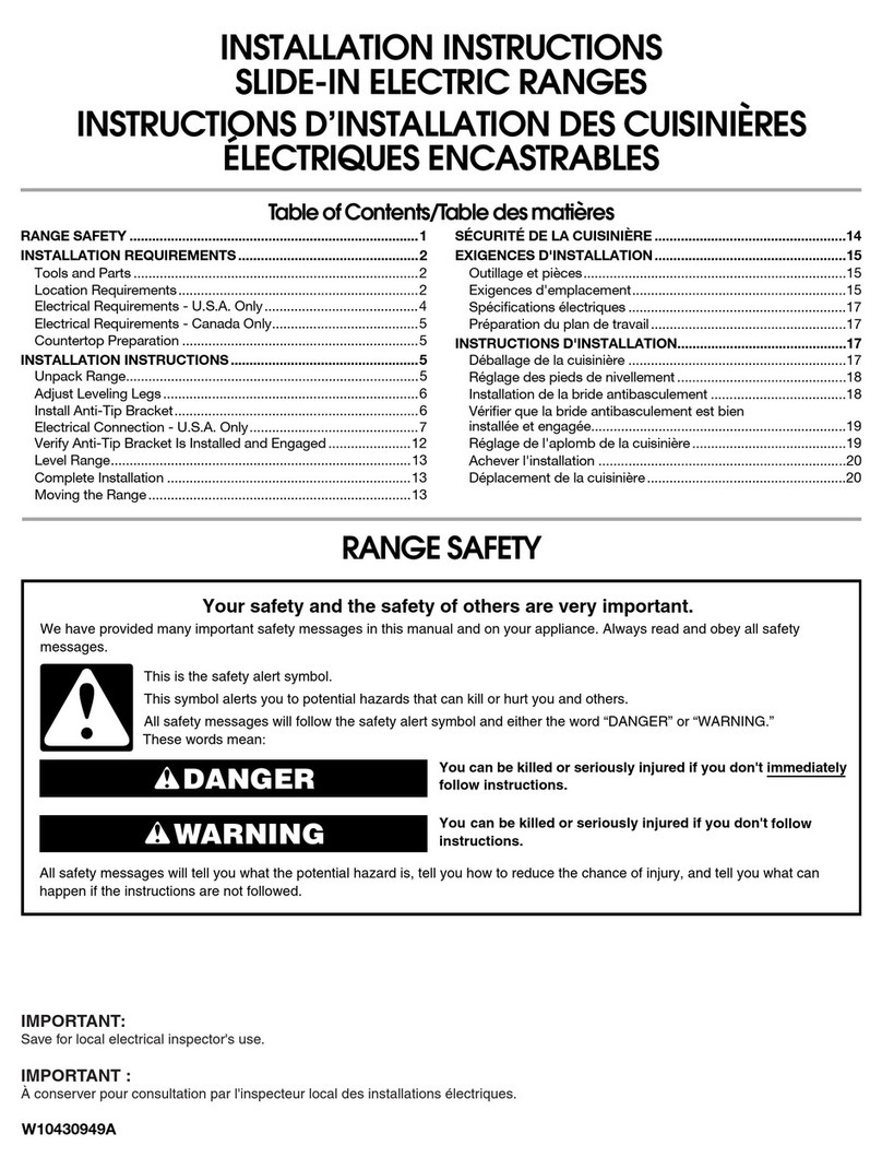 Whirlpool GY397LXUQ User manual