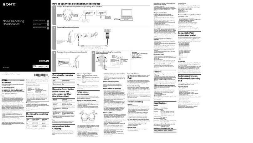 Sony MDR-1RNC operating instructions
