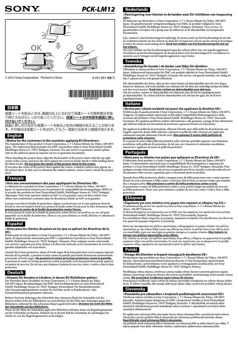 Sony PCK-LM12 User manual