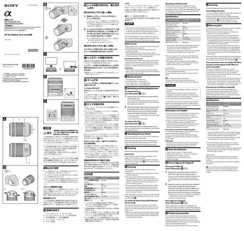 Sony Alpha SAL55300 User manual