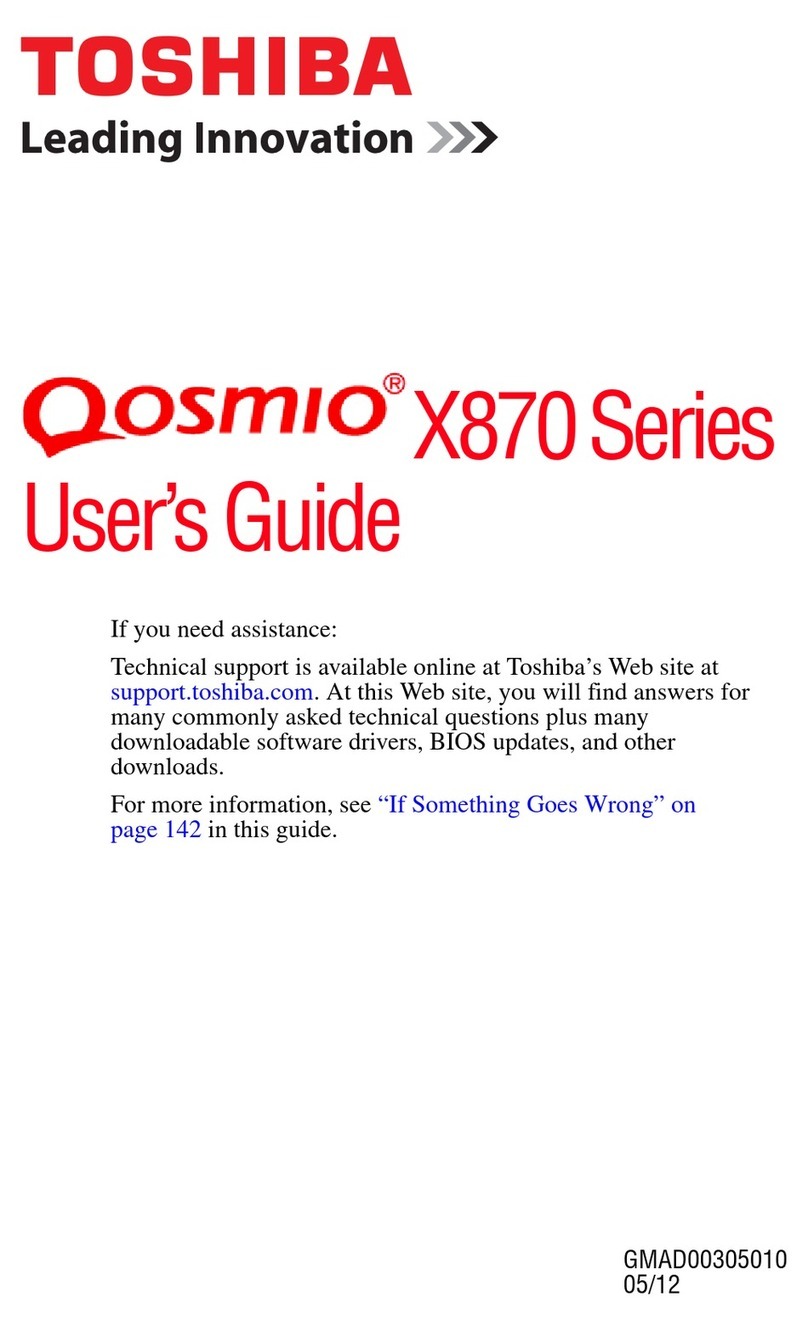 Toshiba X870-BT2G23 User manual