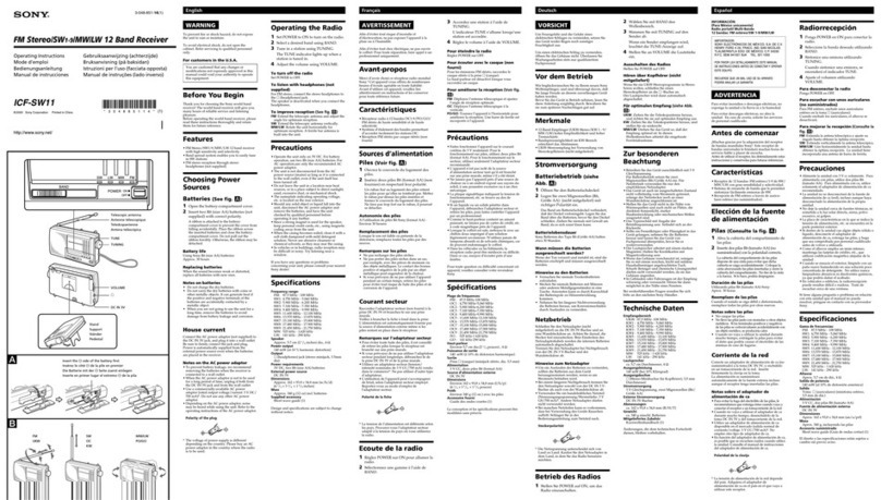 Sony ICF ICF-SW11 User manual