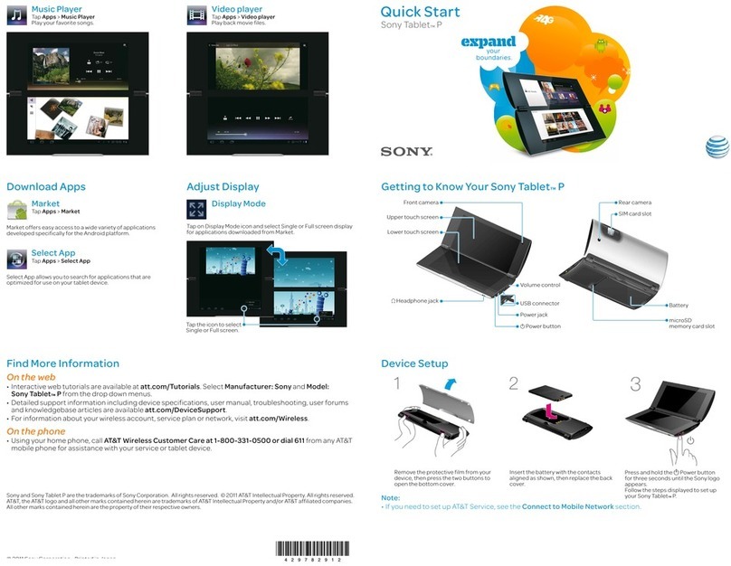 Sony SGPT211US/S quick start