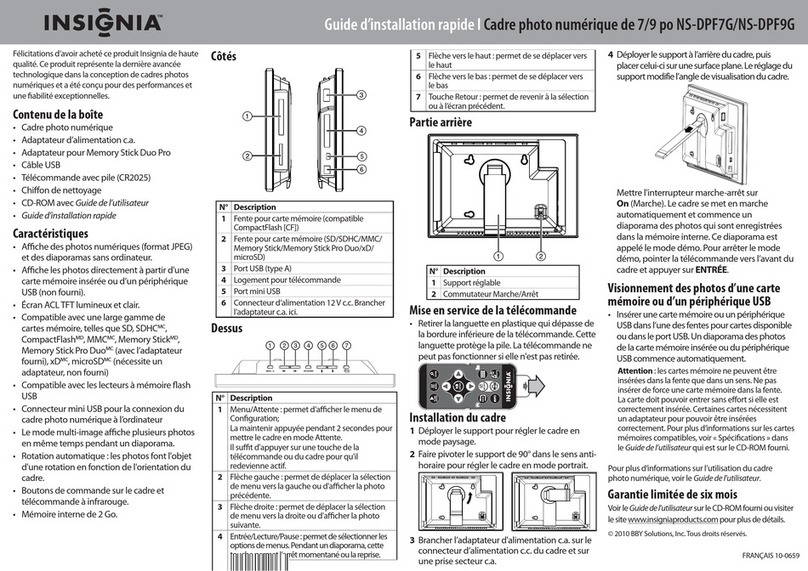 Insignia NS-DPF7G Installation and operation manual Insignia NS-DPF7G Installation and operation manual