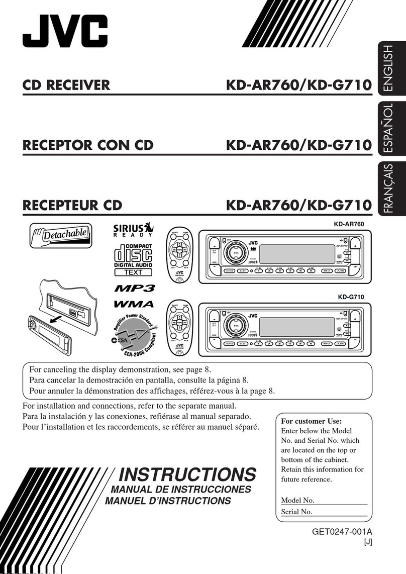 JVC KD-AR760 - Arsenal CD Receiver User manual
