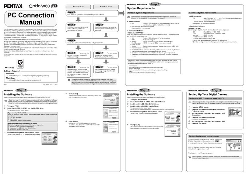 Pentax Optio W60 Instruction Manual