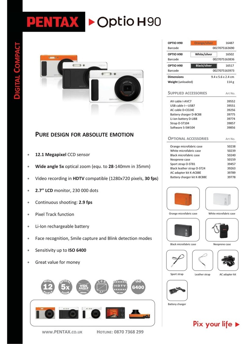Pentax Optio H90 Orange User manual