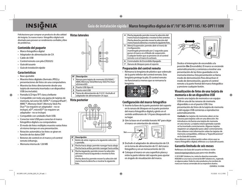 Insignia NS-DPF1110W Parts list manual