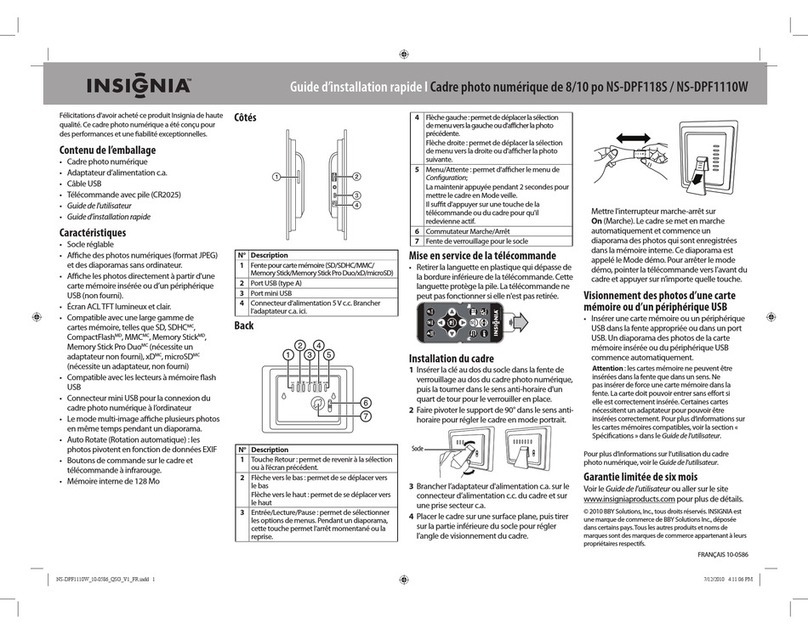 Insignia NS-DPF1110W Installation and operation manual