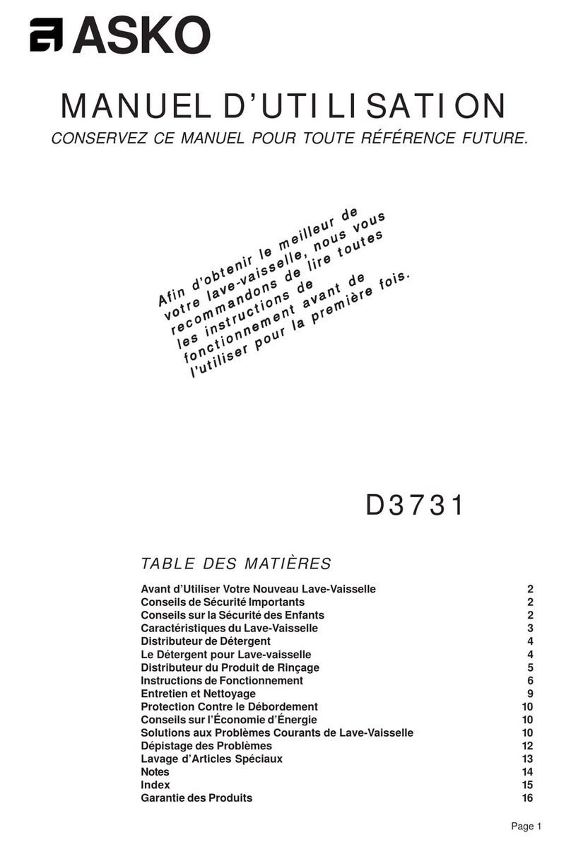 Asko D3731 Configuration guide