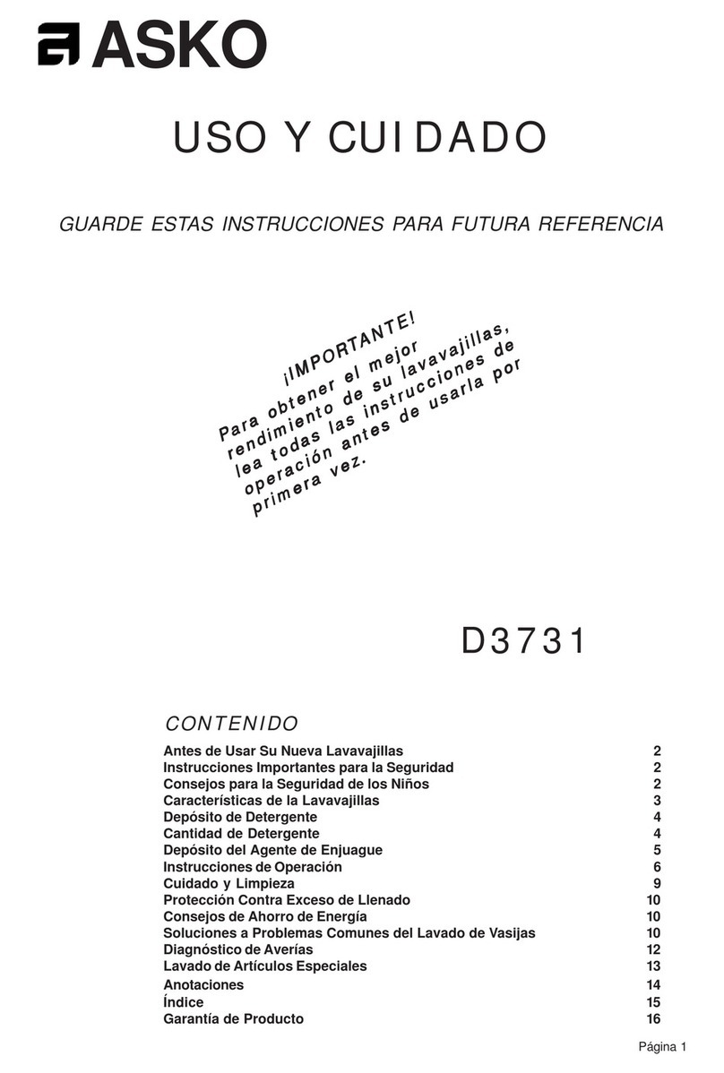 Asko D3731 Owner's manual Asko D3731 Owner's manual