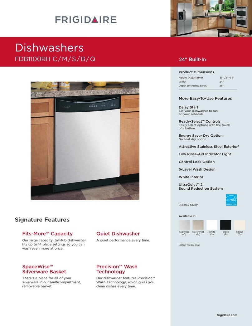 Frigidaire FDB1100RH C Installation instructions Frigidaire FDB1100RH C Installation instructions