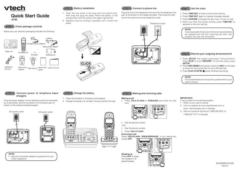 V-tech IA6765 - V-Tech Cordless Dual Handset User manual