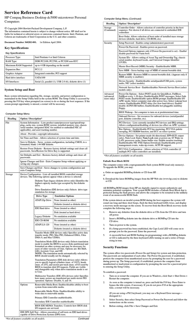 HP dc5000 - Microtower PC User manual