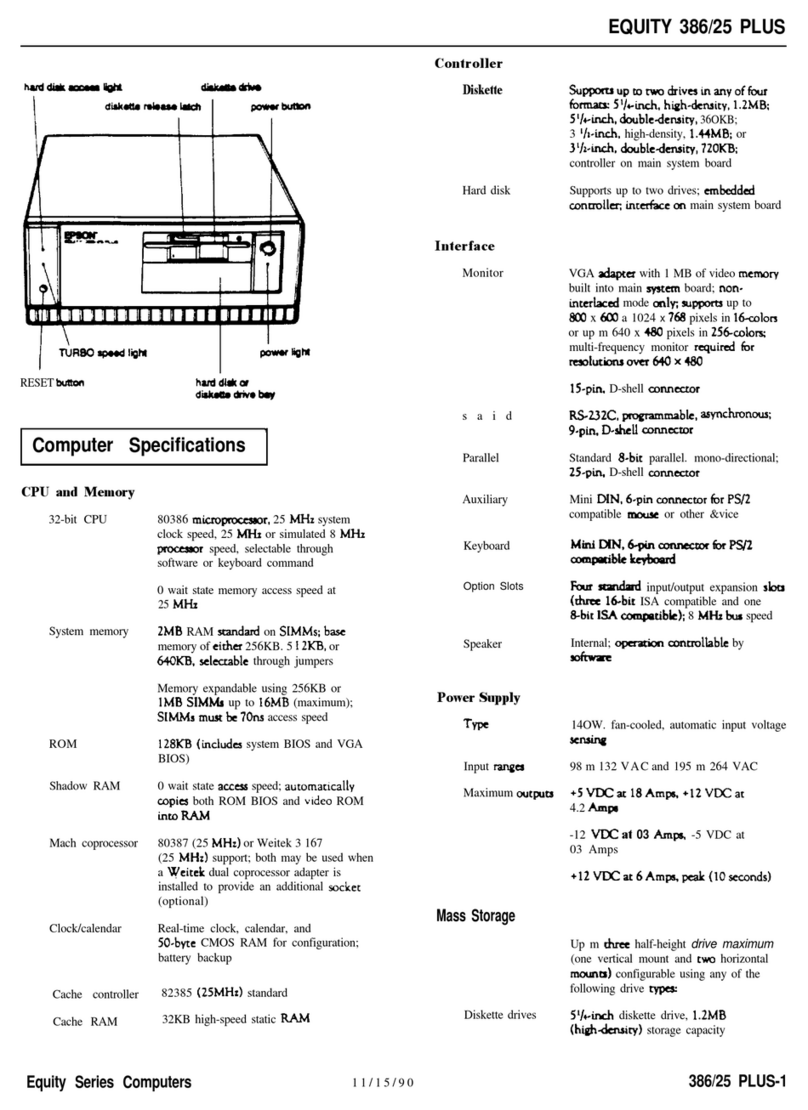 Epson Equity 386/25 PLUS Product information guide
