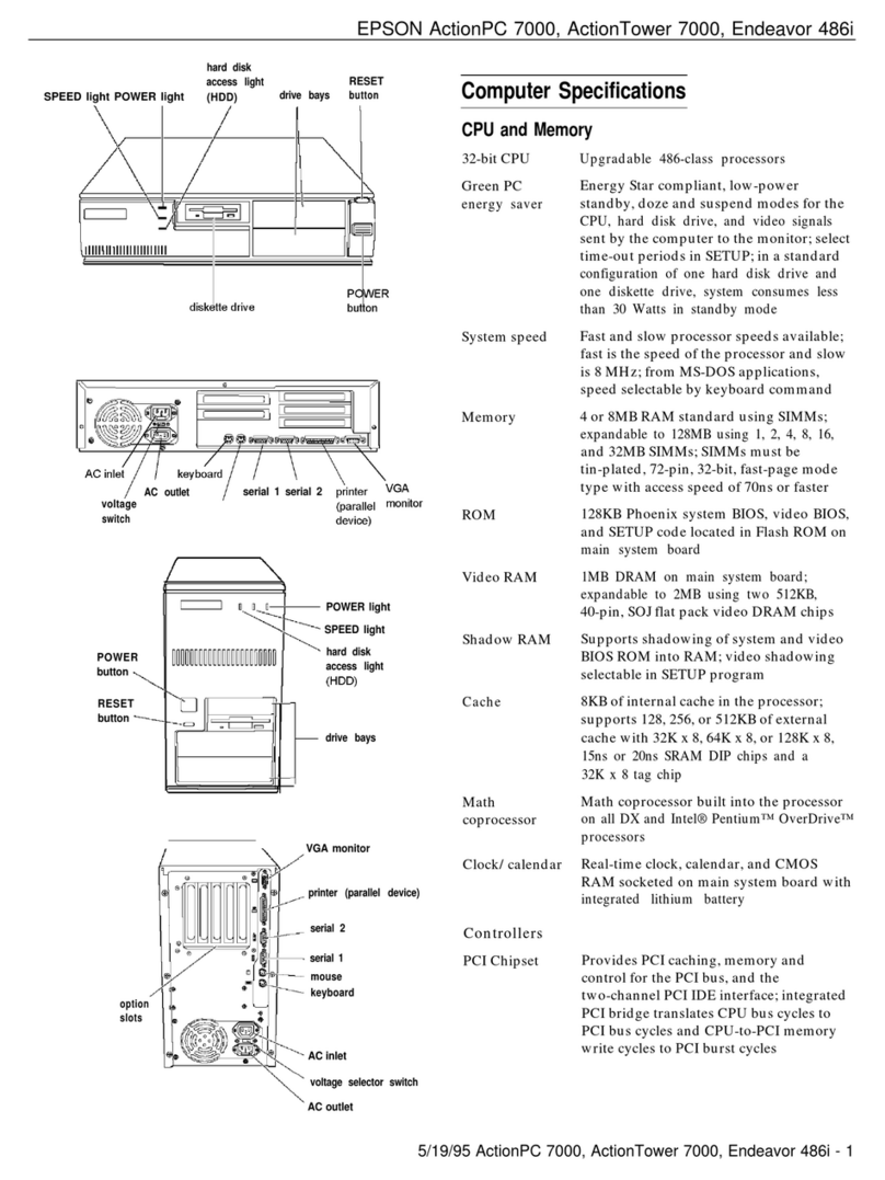 Epson Endeavor 486I Installation and operation manual