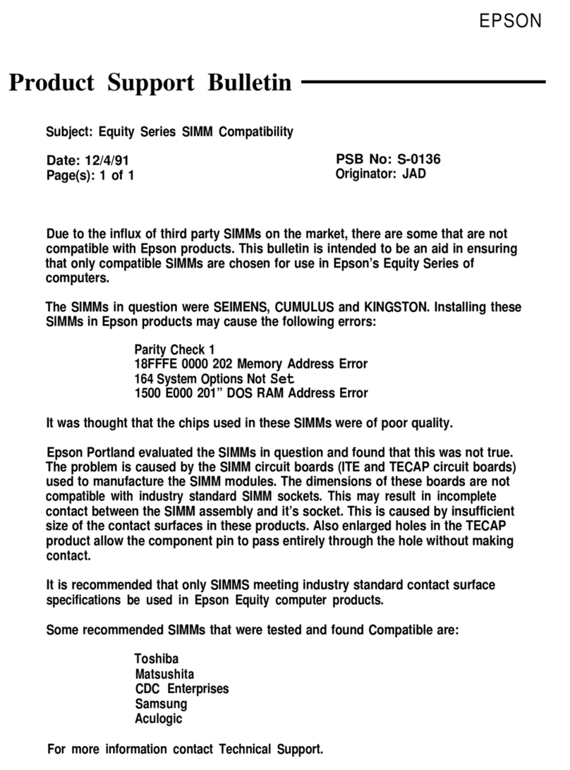Epson Equity 286 PLUS Dimensions