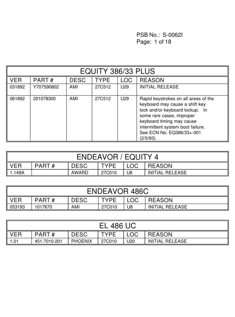 Epson Endeavor Product support bulletin