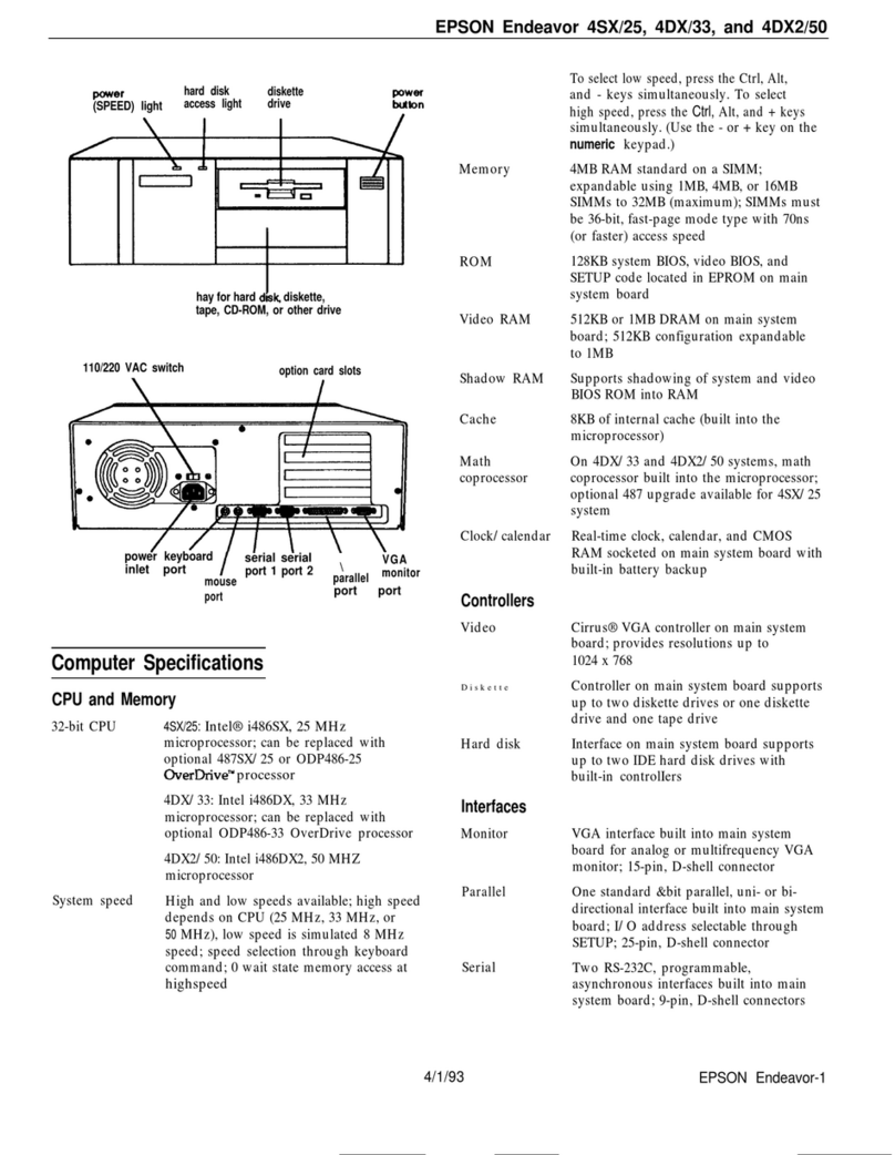 Epson Endeavor Installation and operation manual