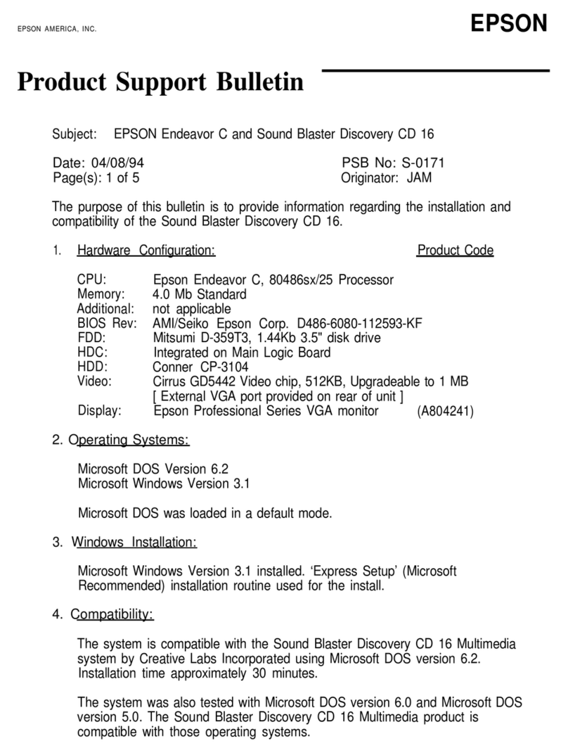 Epson Endeavor 486C Dimensions
