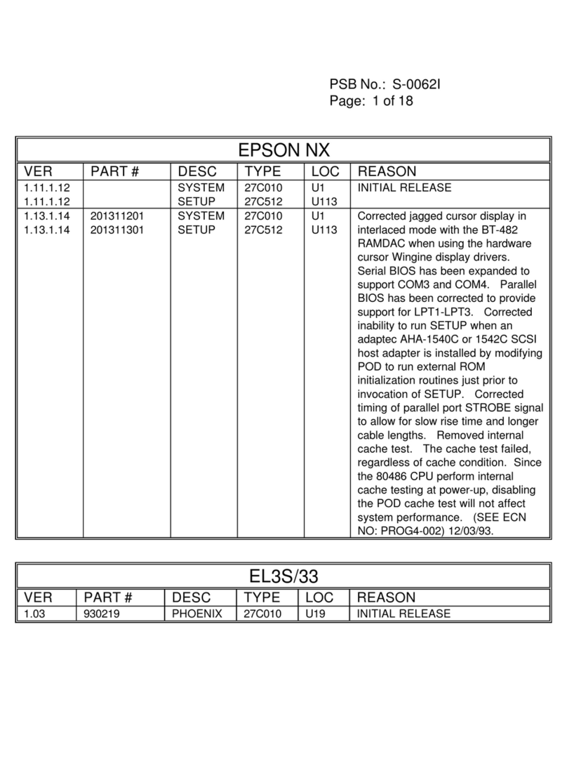 Epson EL 3S/33 Dimensions